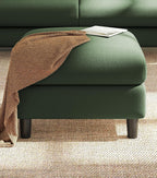 Welzona Teddy Storage Ottoman, 26.7"Large Living Room Ottoman, Coffee Table | All-Wood Ottomans with Storage, Tool-Free Setup Bench for Bedroom, for Welzona Loveseat Sofa Couch Living Room Set, Green