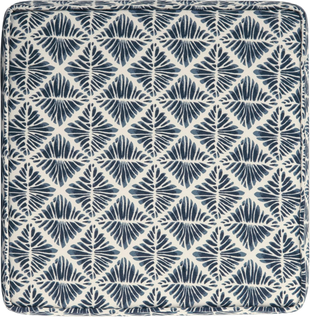 HomePop 18" Classic Square Storage Ottoman - Blue Geometric Pattern