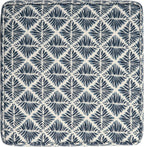 HomePop 18" Classic Square Storage Ottoman - Blue Geometric Pattern