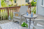 Suncast Outdoor Patio Rocking Chair with Under-Seat Storage, Stylish Faux Wood Outdoor Rocker for Patios, Dove Gray, Made in the USA
