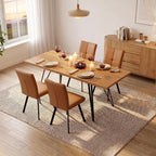 HIPIHOM Extendable Dining Table Set for 4-6, 55 to 71 Inch Expandable Dining Room Table with Upholstered Chairs, Easy Assembly Kitchen Table Set for Small Spaces, Living Room