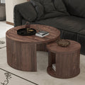 32" Anti-Slip Nesting Tables, Nesting Side Tables with Smooth Wood top, Nesting Coffee Tables with Minimalist Aesthetic for Modern Interior Home Spaces, Natural Wood