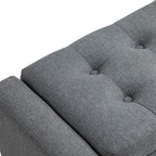Gray Storage Ottoman with Linen Cover