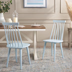 SAFAVIEH Furniture - Burris Side Chair Set of 2 - Pale Blue - Solid Wood - Modern Clean-Line Design - Ideal for Dining Room, Kitchen, Living Room, 17.7" Seat Height (AMH8511G-SET2)