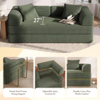Cloud Couch Futon Sofa Bed, 5-in-1 Convertible Sofa Bed Pull Out Couch Sleeper Sofa Compressed Loveseat, 70" High-Density Sponge & Corduroy Fabric Futon Daybed for Living Room Bedroom(Green)
