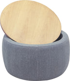 Round Ottoman, Ottoman with Storage, Coffee Table 2 in 1 Function, End Table for Living Room, Hallway, Bedroom (Dark Grey)