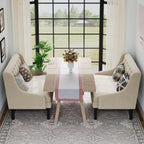 Andeworld Modern Tufted Button Back Upholstered Loveseat for Dining Room Hallway or Entryway Seating,Ivory