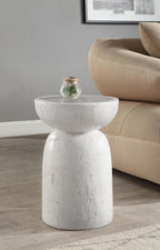 Acme Dylana Environmental Friendly Cement Concrete Accent Table in Natural Gray