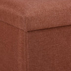 Relaxdays Stool with Storage Space, Foldable, Soft, Padded, Square, Fabric, Cube, HxWxD: 37 x 37.5 x 37.5 cm, Brown