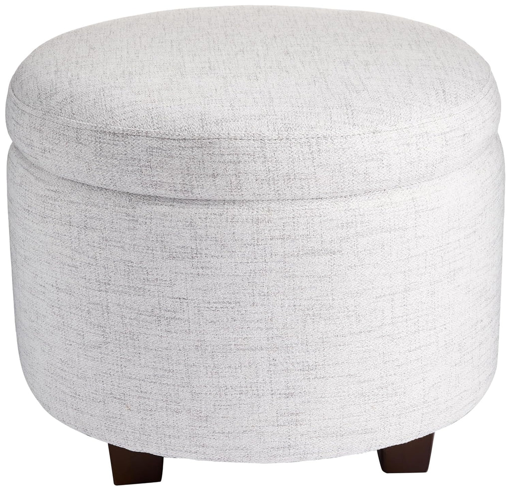 Evolur Vienna Ottoman in Fog Grey, Made from Sturdy and Sustainable FSC-Certified Wood, Comes with A Comforting Footrest, Compact Ottomans, Ottomans for Living Room