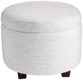 Evolur Vienna Ottoman in Fog Grey, Made from Sturdy and Sustainable FSC-Certified Wood, Comes with A Comforting Footrest, Compact Ottomans, Ottomans for Living Room