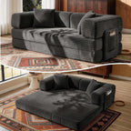 AUGOP Futon Sofa Bed Couch for Living Room,Pull Out Couch with Sleeper Sofa,Day Bed Couch with Storage Pocket,Removable Corduroy with 2 Pillow