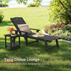LUE BONA Outdoor Chaise Lounge, 5‑Position, 2‑Pack, Black