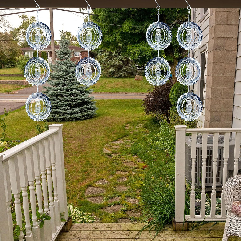 9 PCS Stainless Steel Bird deterrents for Outside,Crow Deterrent,3D Bird Scarer Discs Set Pigeon Deterrent,Bird reflectors to Keep Birds Away Woodpecker Deterrent for House