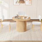weselon 42"-105" Extendable Dining Table for 4-12, Expandable Oval Dining Room Table with Fluted Pedestal Base & Reinforced Metal Support Leg, Large Modern Kitchen Table for Dining Room (Natural)