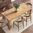 Tribesigns Dining Table for 6–8, 70.8" Farmhouse Dining Room Table with Sturdy Panel Legs, Large Wooden Kitchen Table for Dining Room, Living Room, Natural
