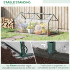 Outsunny 4' x 2' x 2' Portable Mini Greenhouse, Small Green House with PVC Cover, Roll-up Zippered Windows for Indoor, Outdoor Garden, Clear