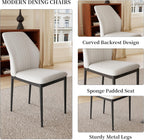 HIPIHOM Extendable Dining Table Set for 6-8 People, 63 to 78.7 Inch MDF Kitchen Table with 8 Faux Leather Dining Chairs, Space-Saving for Dining Room, Breakfast Nook (White Table & 8 White Chairs)