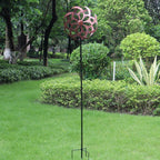 Wind Spinner Outdoor 360 Degrees Metal Wind Sculpture Artistic Geometric Design Wind Spinners for Yard and Garden 63x13 Inches