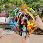 German Shorthaired Pointer Dog Wind Spinners Outdoor Dog Memorial Gifts, 3D Metal Kinetic Hanging Garden Wind Spinner, Spinner Decor, Wind Sculptures for Outdoor & Indoor, Window, Yard Decor (GSP 2)