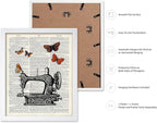Poster Master Dictionary Art Poster - Sewing Machine Print - Sewing Art - Butterfly Art - Gift for Men, Women & Dressmaker - Chic Decor for Living Room, Bedroom or Office, 11x14 White Framed