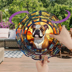 Bulldog Dog Wind Spinners Outdoor Dog Memorial Gifts, 3D Metal Kinetic Hanging Garden Wind Spinner, Spinner Decor, Wind Sculptures for Outdoor & Indoor, Window, Yard Decor (Bulldog 1)
