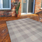 CAMILSON Outdoor Rug - Modern Area Rugs for Indoor and Outdoor Patios, Kitchen and Hallway mats - Easy Cleaning Non Shedding Washable Outside Carpet (5x7, Buffalo - Grey/White)