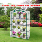 DECOHS Extra Wide 4 Tier Greenhouse Replacement Cover- 63 x 40 x 19 Inch Clear PVC Plant Gardening Greenhouse Cover with Roll-Up Zipper Door for Gardening Plants Flowers (Frame Not Include)