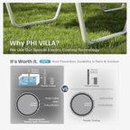 PHI VILLA 78" Oversized Outdoor Chaise Lounge Chair, 27" Extra Wide, 5-Position Adjustable, UV50+ Textilene Mesh, Rust-Proof Frame, Brown