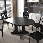 Round Expandable Dining Table,Wood Extendable Dining Room Table Extendable Table, Long Dining Table for Kitchen