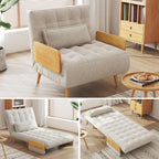 JASIWAY Convertible Sofa Chair Bed, 28" Mid-Century Sleeper for Adults
