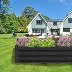 2PCS 8x4x1FT Galvanized Raised Garden Bed,Planter Raised Beds-Metal Garden Box,Large Plant for Outdoor Planting, Vegetables Bed，Flower,herb-Black