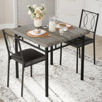 Garvee Dining Table Set for 2, Small Kitchen Table with Upholstered Chairs | Farmhouse Wood Dining Table Chairs for Kitchen Room, Small Spaces, Apartment