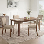 KISLOT Upholstered Dining Chairs Set of 4, Modern Velvet Kitchen Chairs with Solid Wood Legs, High Back Wooden Dining Room Chairs with Dark Walnut Color Legs for Farmhouse Kitchen Dining Room, Brown