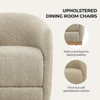 CHITA Upholstered Dining Chairs with Casters Set of 2, Modern Barrel Chair with Backrest & Dual Armrest, Rolling Chairs for Dining Room, Bedroom, Kitchen, Reading Room, Living Room (Oatmeal)