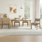 KISLOT Dining Chairs Set of 4, Ergonomic Upholstered Wood Chairs, Brown | Mid Century Modern Dining Room Chairs, Ergonomic Farmhouse Kitchen Chairs with Solid Rubber Wood Frame, Antique Walnut Leg