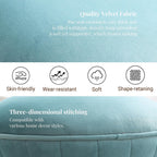 Multifunction Velvet Ottoman, Upholstered Vanity Stool Chair, Sturdy Round Footstool for Makeup, Living Room, Bedroom, Entryway (Sage)