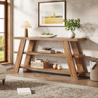 Tribesigns 70.9" Extra Long Console Table with Storage, 3-Tier Narrow Wooden Sofa Table Behind The Couch, Farmhouse Entry Foyer Table for Entryway, Living Room, Hallway, Brown
