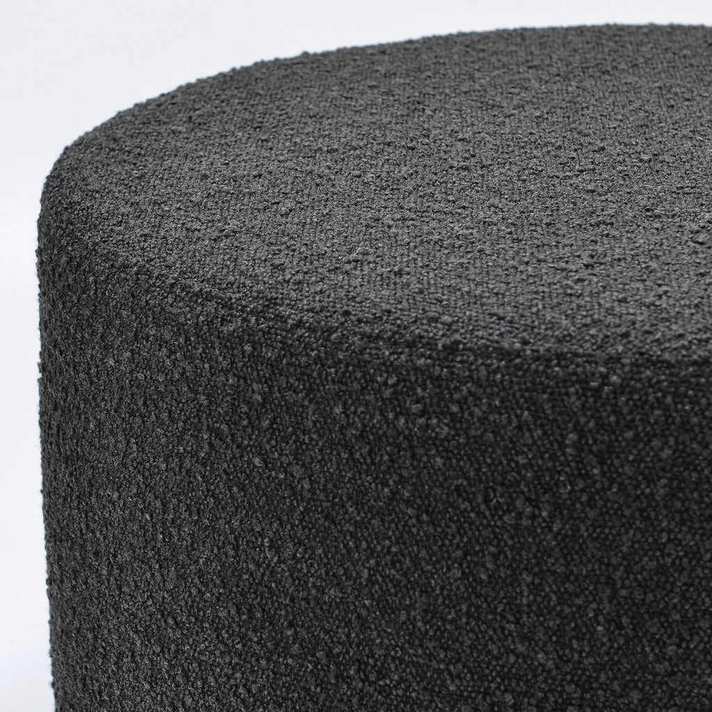 KINWELL Modern Round Boucle Ottoman (24" D x 24" W x 13" H) | Upholstered Multi-Functional Sofa Footrest, Side Table, Extra Seating for Living Room, Bedroom, Entryway