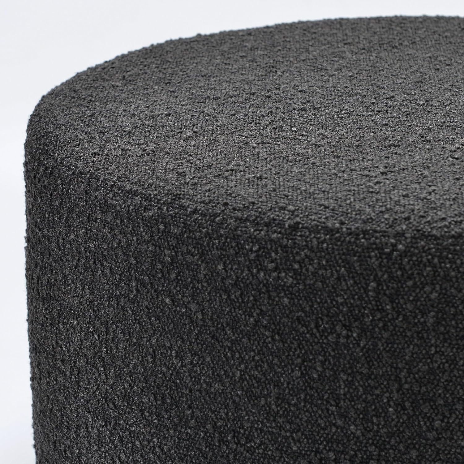 KINWELL Modern Round Boucle Ottoman (24" D x 24" W x 13" H) | Upholstered Multi-Functional Sofa Footrest, Side Table, Extra Seating for Living Room, Bedroom, Entryway
