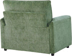 Oversized Accent Chair for Living Room, Wide Chenille Reading Chair | Comfy Padded Arms Deep Seat Springs Cushion Single Sofa Chair for Bedroom Apartment Green