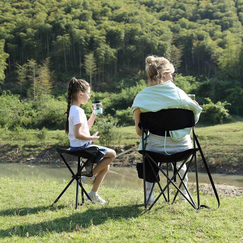 Portal Extra Large Quick Folding Tripod Stool with Backrest Fishing Camping Chair with Carry Strap