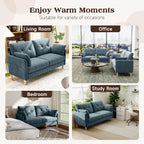 Ihanherry Loveseat Sofa, 64.6" Small Love Seat for Small Spaces, Soft Chenille Fabric Couches for Living Room with Throw Pillow and Removable Cushion Cover, Couches for Bedroom, Apartment, Office