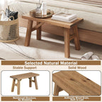 Wnutrees Sawmill Solid Wood Bench, 30" Farmhouse Entryway Bench, Natural | Rustic Hallway Seat for End of Bed, Living Room, Dining Area, Handcraft Finish