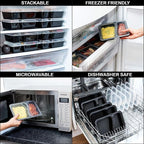 Igluu Meal Prep Containers [30 pack] 1 Compartment with Airtight Lids - Plastic Food Storage Bento Box - BPA Free - Reusable Lunch Boxes - Microwavable, Freezer and Dishwasher Safe (28 oz)