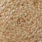 Casafield Hand-Braided Jute Pouf Ottoman Footrest, 19" W x 19" D x 10-1/2" H - Round, Natural Woven Boho Floor Cushion, Home Decor for Living Room