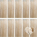 10 Pack Champagne Gold Backdrop Curtain 3.2ft x 8.2ft Metallic Tinsel Foil Fringe Curtains Photo Booth Background for Birthday Party Decoration Engagement Wedding Christmas Decor (Champagne Gold)