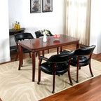 59”Farmhouse Dining Table with Carved Legs,Rectangular Kitchen Table for 4–6 Person, Solid Wood Dinner Table for Living Room, Dining Room,Easy Assembly Cherry Brown CZ-A1168-WD