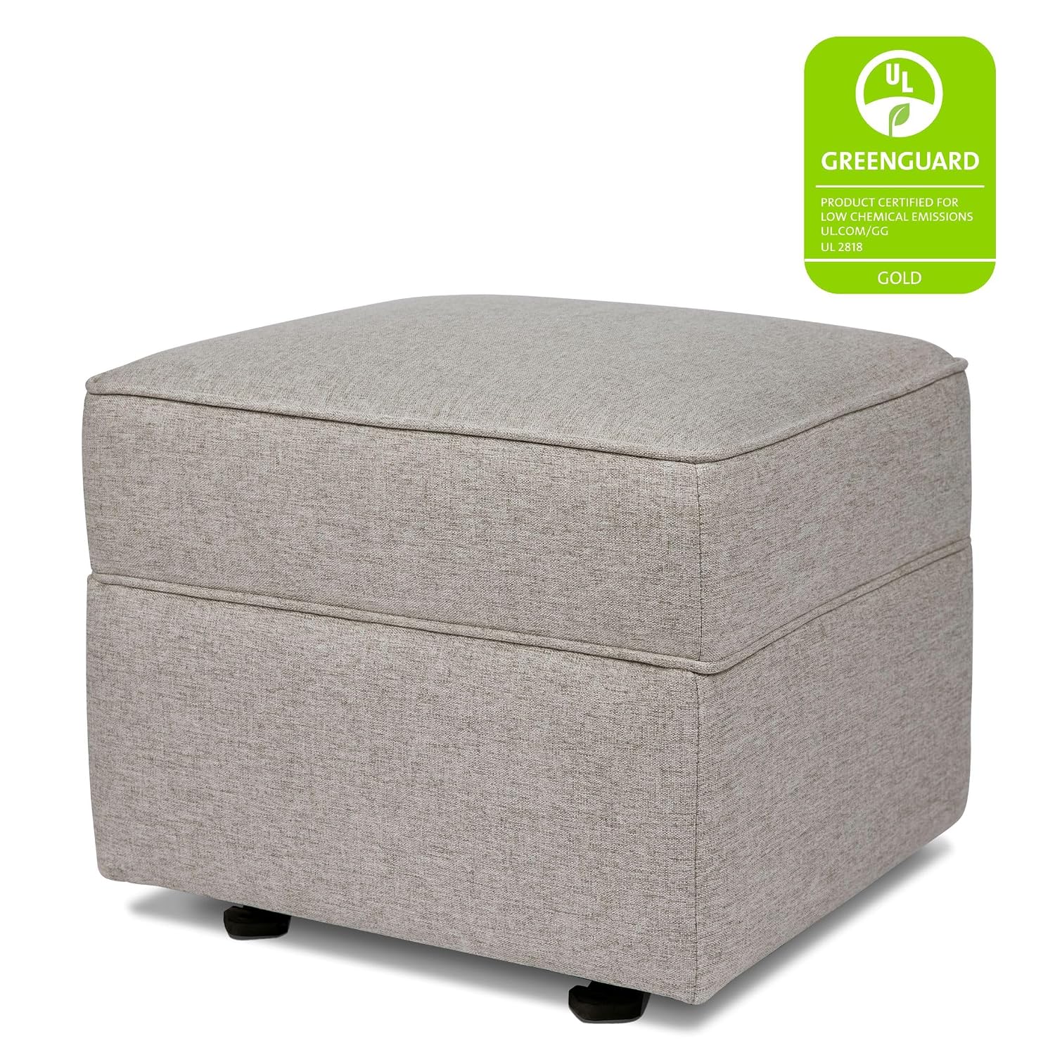 Namesake Willa/Alden Gliding Ottoman in Performance Grey Eco-Weave, Water Repellent & Stain Resistant, Greenguard Gold & CertiPUR-US Certified