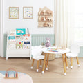 UTEX Kids Wood Table and Chair Set and Kids Sling Bookshelf
